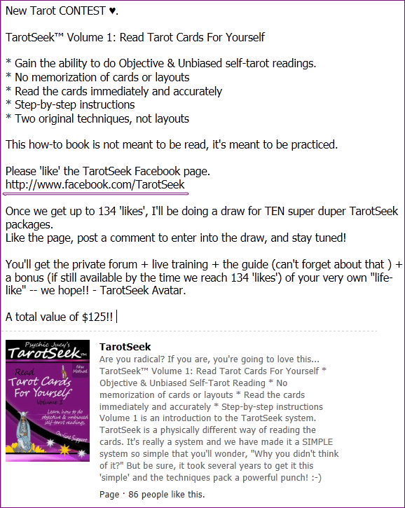 TarotSeek Tarot Training Contest